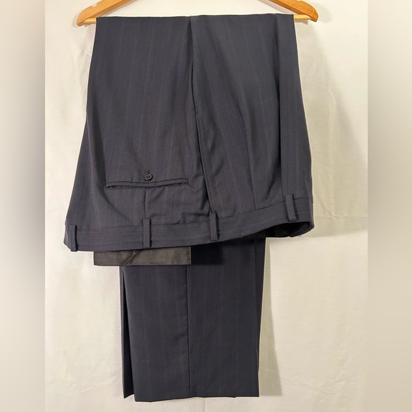 Givers & Hawkes No 1 Savile Row Navy Blue Pinstriped Wool 2pc Suit Sz 44L - Picture 16 of 16